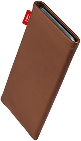 fitBAG Beat Brown Custom Tailored Sleeve for Gigaset GS5 | Произведено в Германия | Fine Nappa Leather Pouch Case Cover with Microfibre Подплата for Display Cleaning