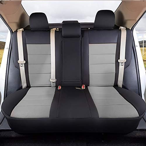 EKR Custom Fit Full Set Car Seat Covers for Select Toyota 4Runner 2011-2022 (3-рядная модел) - Кожзам (черен/сив)