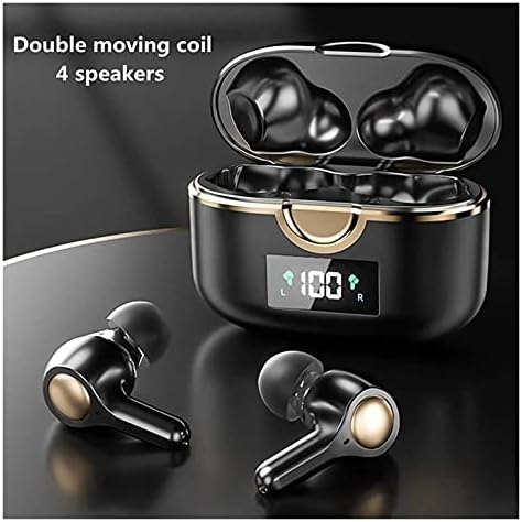 HHWKSJ Безжични Слушалки, слушалки-Втулки за Откриване, IPX6 Водоустойчив Bluetooth 5.0 Стерео Слушалки, Вълнуващ Звук Премия Дълбок Бас Слушалки, Черен