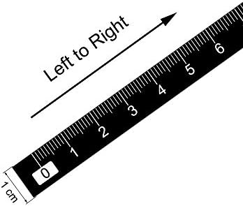 uxcell Залепваща Рулетка 100 см от Ляво на Дясно Чета Измерване на лента Остана на Тестове Линия (черна)