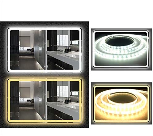 Огледало в сенниците баня ZYFA，Монтиране на led осветено огледало,Макияжное огледало с осветление, идеални за дома или