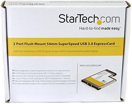 StarTech.com 2 порта Вълни ExpressCard 54 мм SuperSpeed USB 3.0 Адаптер за карта с UASP - Dual Port Лаптоп ExpressCard,