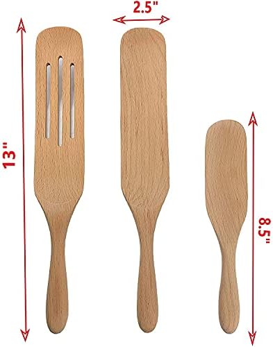 Кухненски инструменти Spurtles - Комплект от 3 части Spurtle-Големи Дървени лъжици за готвене – Комплект кухненски инструменти
