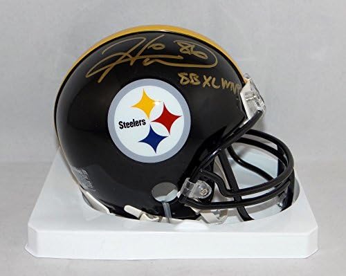 Хайнс Уорд подписа мини - каска Питсбърг Стийлърс W/SB MVP - JSA Auth W *Gold - Autographed NFL Mini Helmets