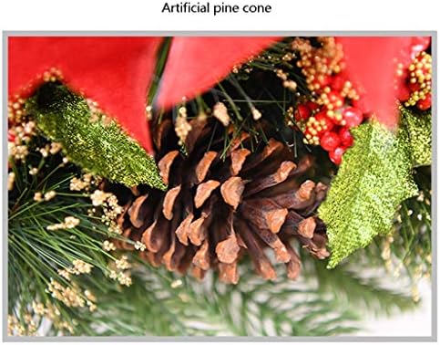 Коледен Венец QIAOPING, Изкуствена PVC Венец Моделиране на Цветя Червена Пеперуда Група Борови Шишарки и Плодове, за Парти