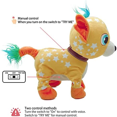 YH YUHUNG Walking and Shout Puppy Dog Toy Пет with Manual/Voice Control Kids Electronic Plush Dog Interactive Pets Puppy
