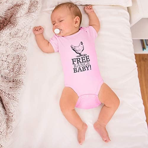 Custom Baby Bodysuit Free Range Baby! Памучни Дрехи за Момчета и Момичета с Пиле Ферма