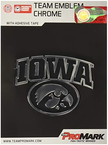 Team ProMark NCAA Iowa Hawkeyes Хромирана Автомобилна емблема, 4 x 3 (60345)