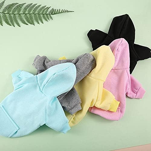 BAUT Dog Hooded Sweatshirt Teddy Pure Color Dog Hoodie Hoodies with Hat Pocket Hooded Clothes Puppy Cat Winter Hoodies