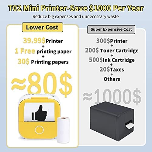 Phomemo Mini Printer Sticker Maker - Преносим Джобен Термален Незабавен Фотопринтер - T02 Sticker Maker Machine Mini Printer,