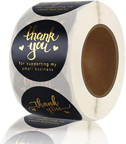 1.5 Благодаря Етикети на Ролка,Благодаря за подкрепата на нашия малък бизнес,4 Дизайн, Кръглата Фолио, Самозалепващи етикети,