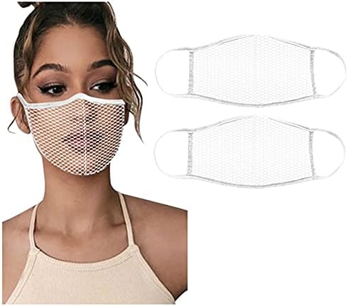 Ruzihui Mesh Face_Masks Дишаща for Adult,Men Women Mesh Hollow Face_Mask Washable,Fashion Сладко Reusable Mesh Face_Masks Comfortable for Decorative Indoor Outdoor Sports Party Holiday (N1/1PACK)