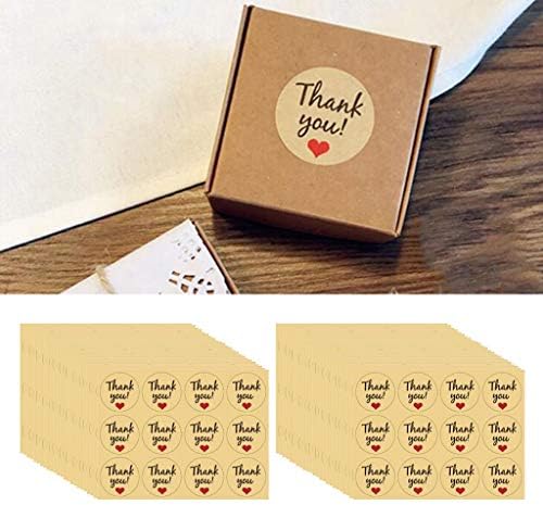 menolana 600 Thank You Food Packaging Stickers Kraft Paper Labels Занаятите 3.5 cm Circle Love