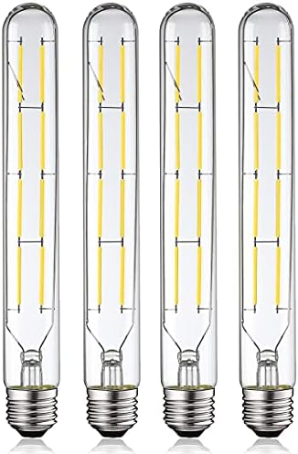 XININSUN Dimmable T10 Led Bulbs, 8.9 Inch Long Tubular Bulb,60-75 Еквивалент ,800LM,E26,4000K Дневна светлина,прозрачно стъкло, за шкаф витрини и т.н., 4 пакета.