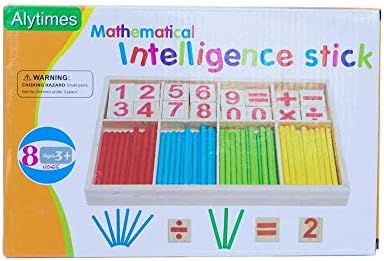 Alytimes Counting Stick Calculation Математика на Образователни Играчки, Дървени Регистрационни Карти и Кутия Счетных