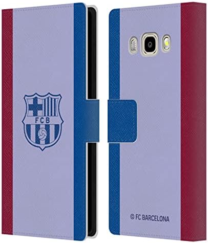 Head Case Designs Официално Лицензиран FC Barcelona Away 2021/22 Герб KIT Кожена Книга Портфейл Калъф е Съвместим с Samsung