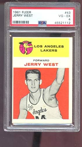 1961-62 Fleer 43 Jerry West Лейкърс НОВОБРАНЕЦ RC PSA 4 Graded Баскетбол Card НБА
