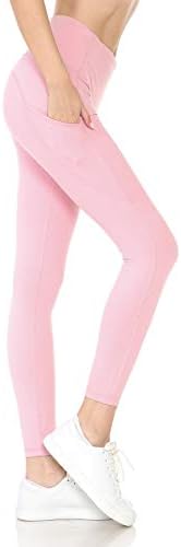 Дамски светлоотразителни панталони за йога с висока талия и джобове: Пълен, Капри, дължина 7/8