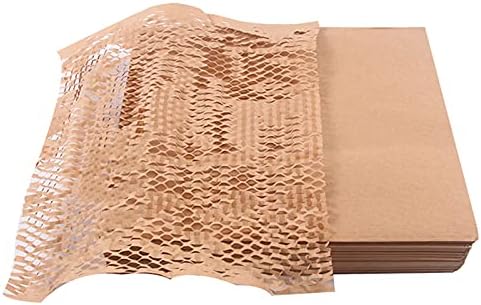 Colcolo 100Sheets Honeycomb Амортизирующая хартия Eco-Friendly Bubble Kraft Paper Wrap за Подарък за опаковане и преместване,
