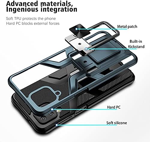 Hodywin Калъф за Samsung Galaxy A12 5G, Магнитен Авто Скоба за Носене с Военен Клас на Защита устойчив на удари Калъф за Samsung Galaxy A12 5G 6,5 (син)