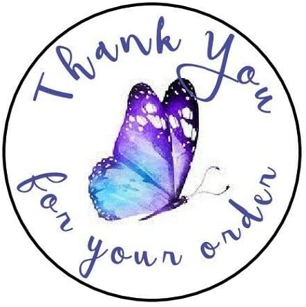 без марката Набор от 48 запечатване на пликове етикети Благодарим ви за вашата поръчка Пеперуда 1.2 Кръг