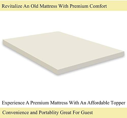 Continental Sleep Foam Topper,Добавя комфорт на матрака, в Пълен размер, Жълт