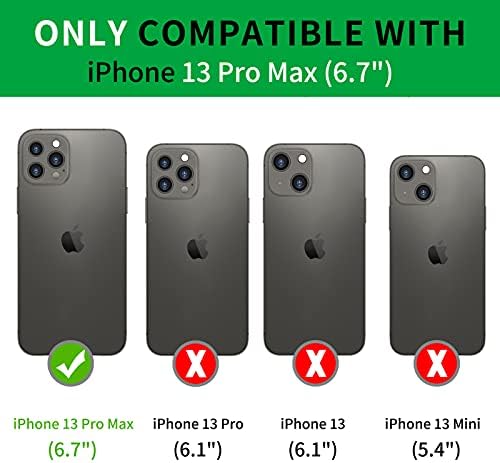 Skycase Case е Предназначена за iPhone 13 Pro Max 5G 6.7', поддръжка на[Wireless charging][2 1] Магнитен подвижна Флип