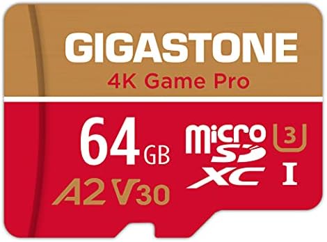 [5-Г Free Data Recovery] Gigastone 64GB Micro SD Card, 4K Game Pro, Карта памет microSDXC за Nintendo-Switch, GoPro, Помещение